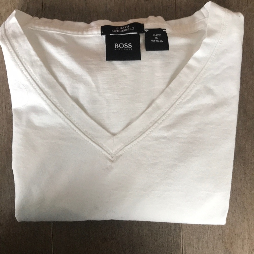 Hugo Boss White t shirt Slim Fit mercerised